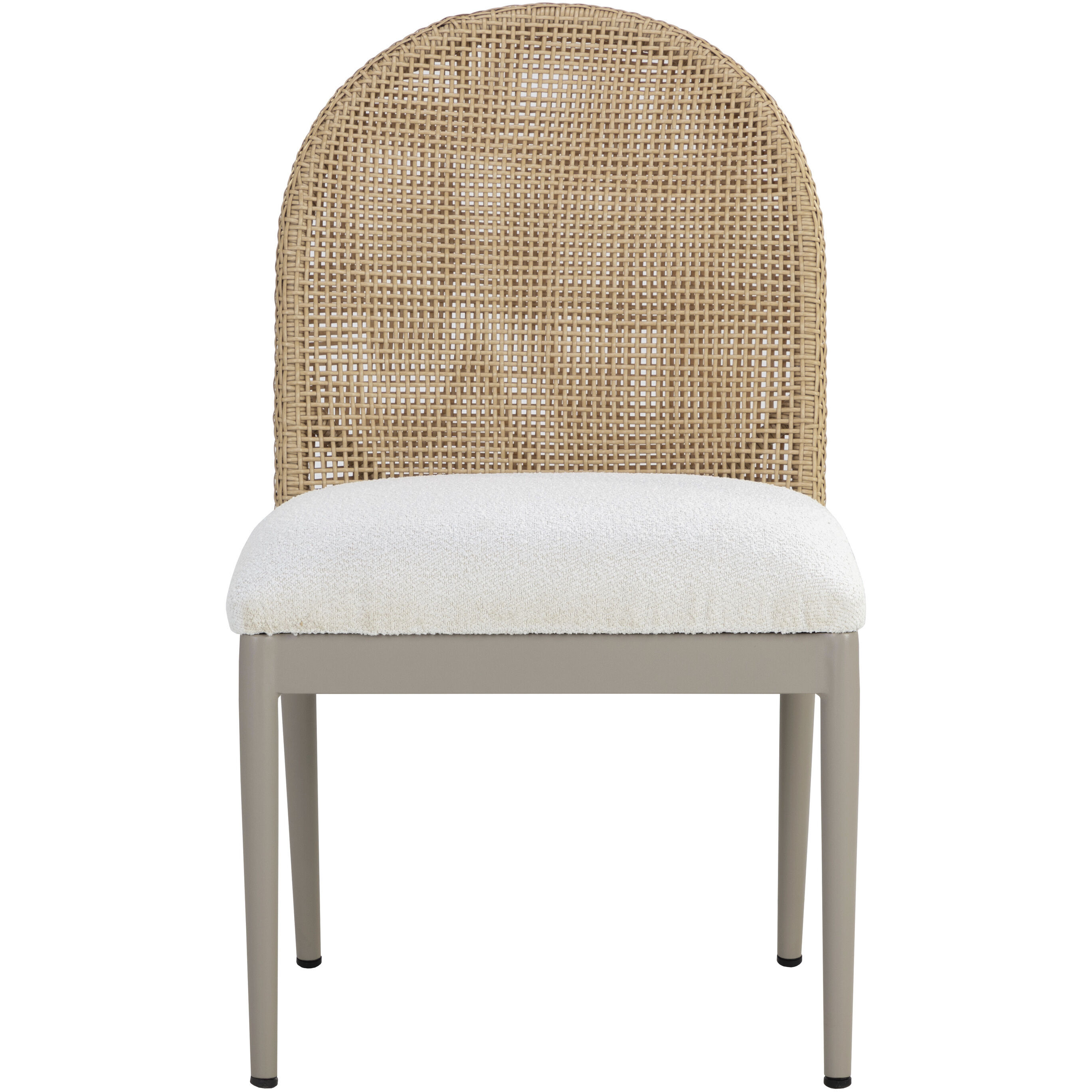 Calandri Greige / Louis Cream Outdoor Dining Chair in Natural / Louis Cream, Set Of 2